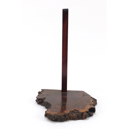 3779 - Burr wood stand, 38cm high