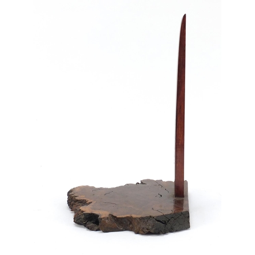 3779 - Burr wood stand, 38cm high