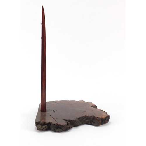 3779 - Burr wood stand, 38cm high