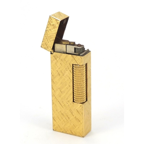 873 - Dunhill gold plated pocket lighter, 6.5cm high