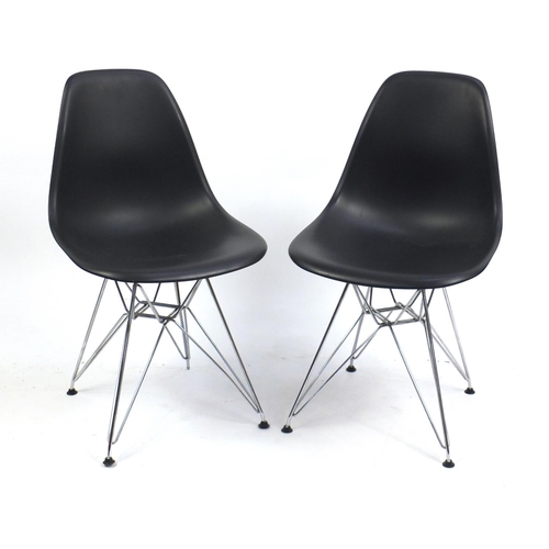 1493 - Pair of Vitra chairs designed by Charles Eames, each 80cm high