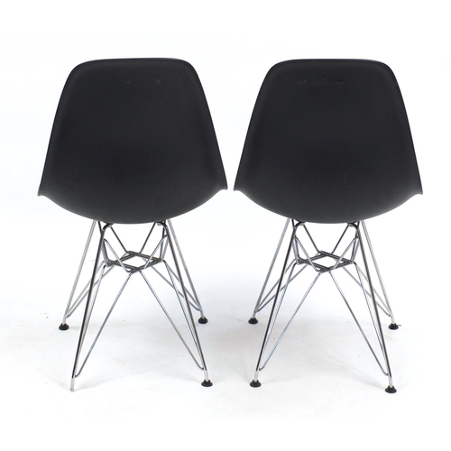 1493 - Pair of Vitra chairs designed by Charles Eames, each 80cm high