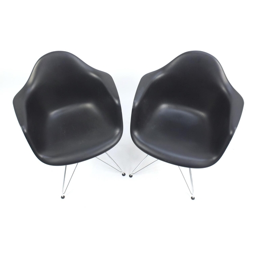 1494 - Pair of Vitra chairs designed by Charles Eames, each 81.5cm high