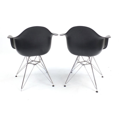 1494 - Pair of Vitra chairs designed by Charles Eames, each 81.5cm high