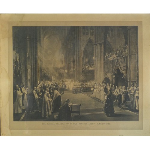 500 - After W E Lockhart - The Jubilee celebration in Westminster Abbey, June 21st 1887, Victorian black a... 