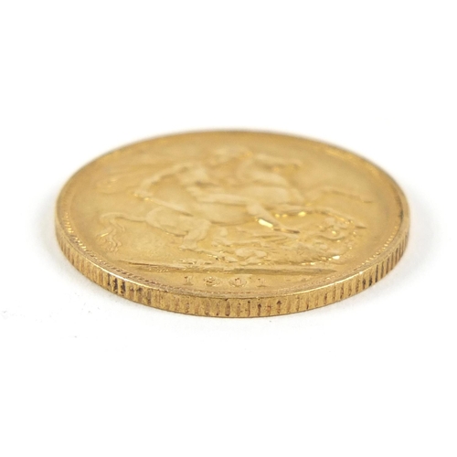 13 - Queen Victoria 1901 gold sovereign, Melbourne Mint - this lot is sold without buyer’s premium, the h... 