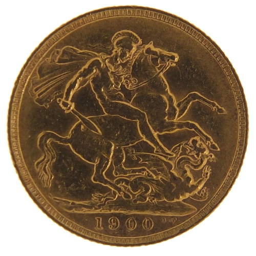 19 - Queen Victoria 1900 gold sovereign - this lot is sold without buyer’s premium, the hammer price is t... 
