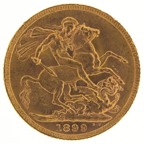 63 - Queen Victoria 1899 gold sovereign - this lot is sold without buyer’s premium, the hammer price is t... 