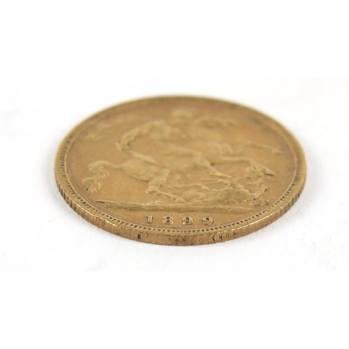 101 - Queen Victoria 1899 gold half sovereign - this lot is sold without buyer’s premium, the hammer price... 