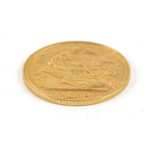 127 - Edward VII 1902 gold half sovereign - this lot is sold without buyer’s premium, the hammer price is ... 