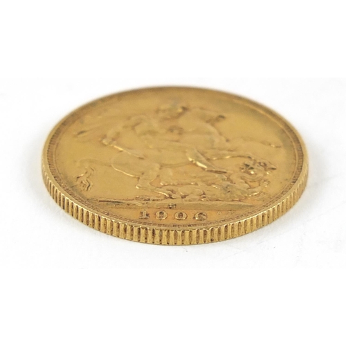 102 - Edward VII 1906 gold sovereign, Sydney mint - this lot is sold without buyer’s premium, the hammer p... 