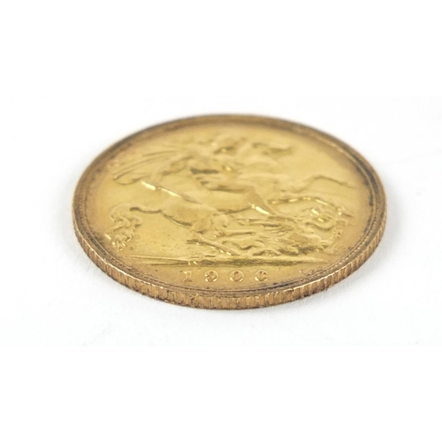 141 - Edward VII 1906 gold half sovereign - this lot is sold without buyer’s premium, the hammer price is ... 