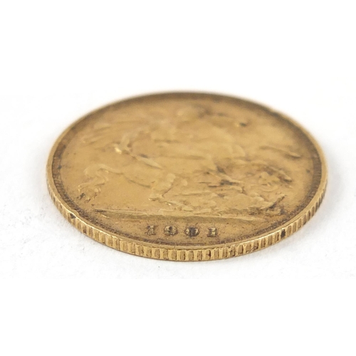 104 - Queen Victoria 1901 gold half sovereign - this lot is sold without buyer’s premium, the hammer price... 