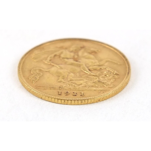 137 - George V 1911 gold half sovereign - this lot is sold without buyer’s premium, the hammer price is th... 