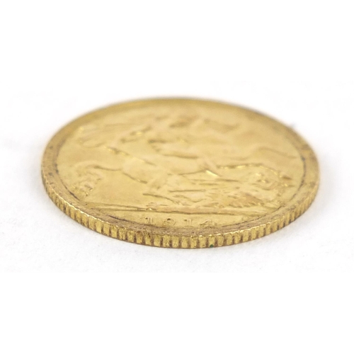 145 - George V 1914 gold half sovereign - this lot is sold without buyer’s premium, the hammer price is th... 