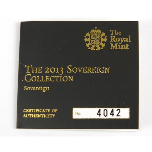 109 - Elizabeth II 2013 Sovereign Collection sovereign with box and certificate numbered 4042 - this lot i... 