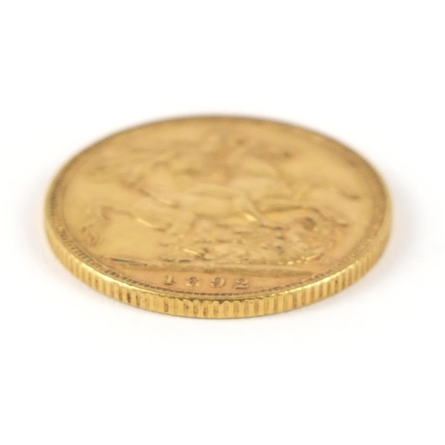 142 - Queen Victoria Jubilee Head 1892 gold sovereign, Melbourne mint - this lot is sold without buyer’s p... 