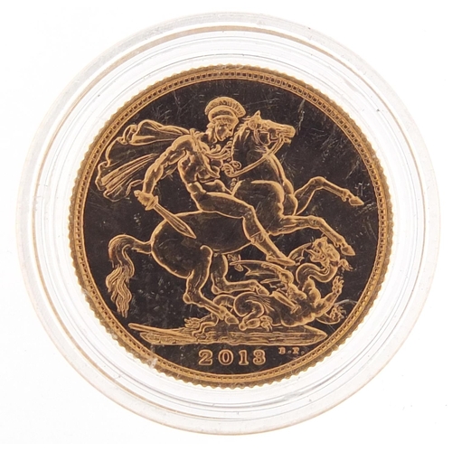 7 - Elizabeth II 2013 gold proof sovereign - this lot is sold without buyer’s premium, the hammer price ... 