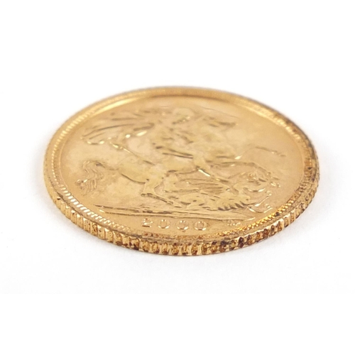 27 - Elizabeth II 2000 gold half sovereign - this lot is sold without buyer’s premium, the hammer price i... 