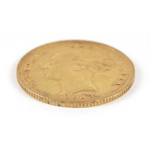 81 - Victoria Young Head 1883 shield back gold half sovereign - this lot is sold without buyer’s premium,... 