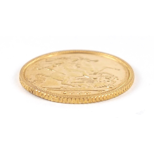 86 - Elizabeth II 2000 gold half sovereign - this lot is sold without buyer’s premium, the hammer price i... 