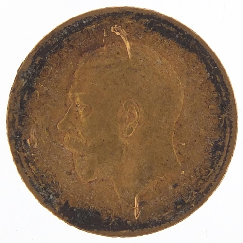 107 - George V 1911 gold half sovereign - this lot is sold without buyer’s premium, the hammer price is th... 