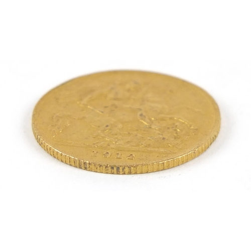 116 - George V 1912 gold half sovereign - this lot is sold without buyer’s premium, the hammer price is th... 