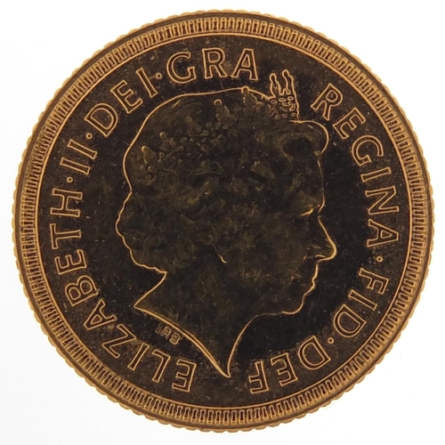 67 - Elizabeth II 2000 gold half sovereign - this lot is sold without buyer’s premium, the hammer price i... 