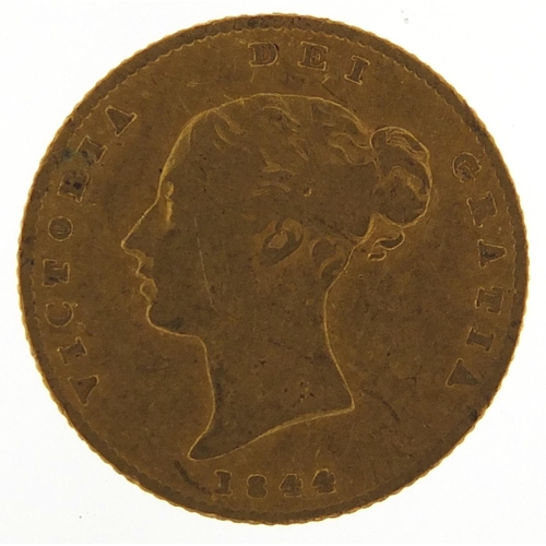 66 - Victoria Young Head 1844 shield back gold half sovereign - this lot is sold without buyer’s premium,... 