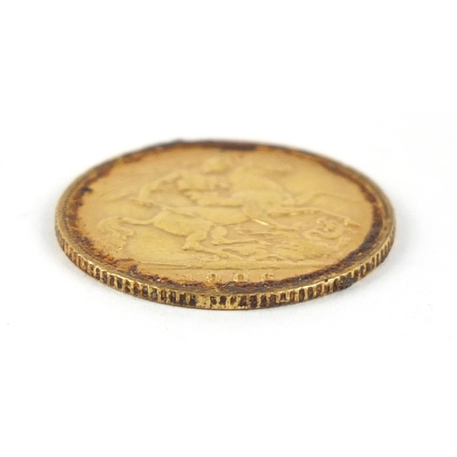 58 - Edward VII 1906 gold half sovereign - this lot is sold without buyer’s premium, the hammer price is ... 