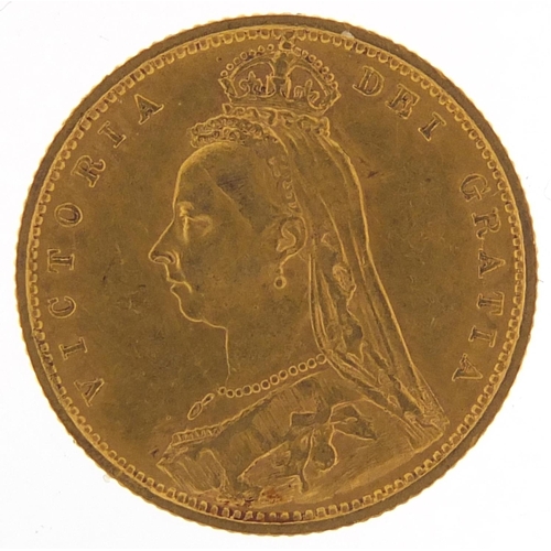 12 - Queen Victoria Jubilee Head 1892 shield back gold half sovereign - this lot is sold without buyer’s ... 