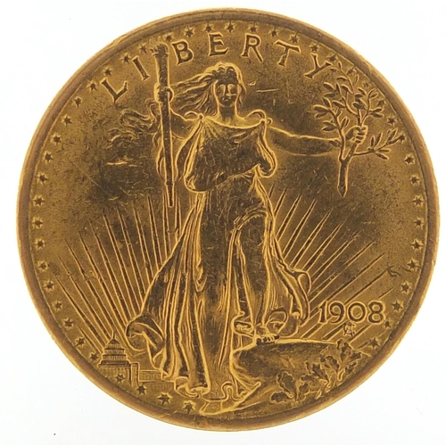5 - United States of America 1908 gold twenty dollars, 33.6g - this lot is sold without buyer’s premium,... 