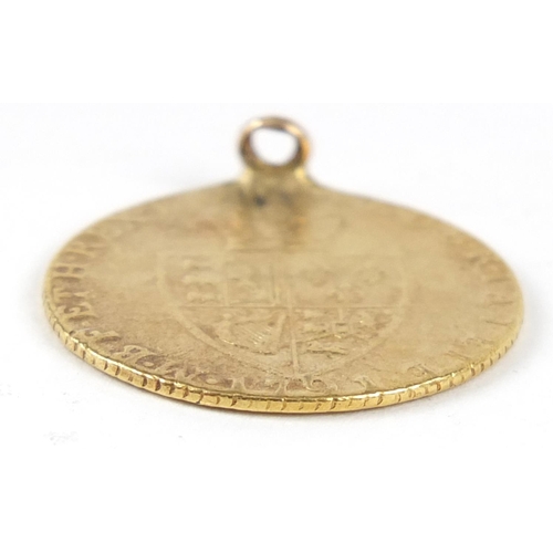 120 - George III 1791 gold spade guinea with mount - this lot is sold without buyer’s premium, the hammer ... 