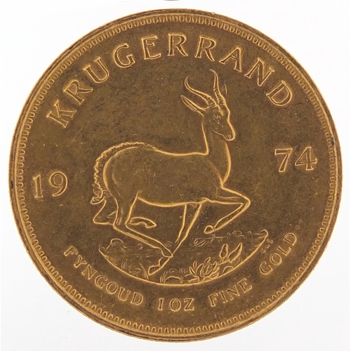 15 - South African 1974 gold krugerrand - this lot is sold without buyer’s premium, the hammer price is t... 