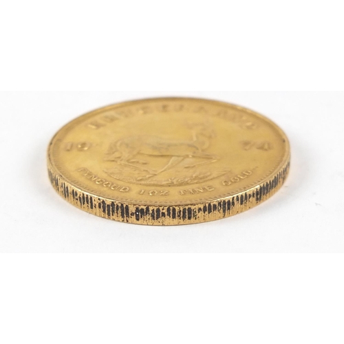15 - South African 1974 gold krugerrand - this lot is sold without buyer’s premium, the hammer price is t... 