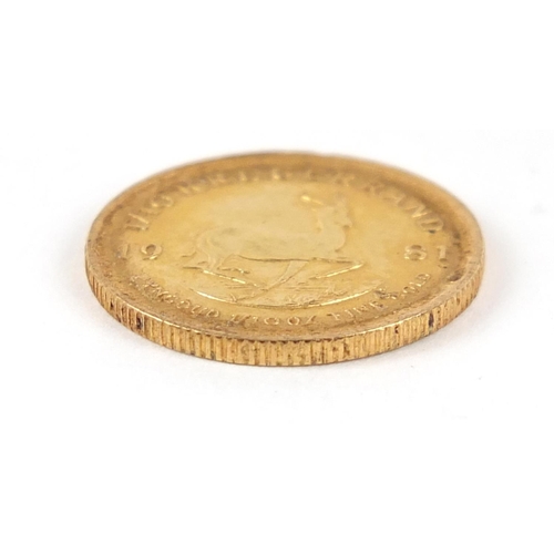 45 - South African 1981 gold 1/10th krugerrand - this lot is sold without buyer’s premium, the hammer pri... 