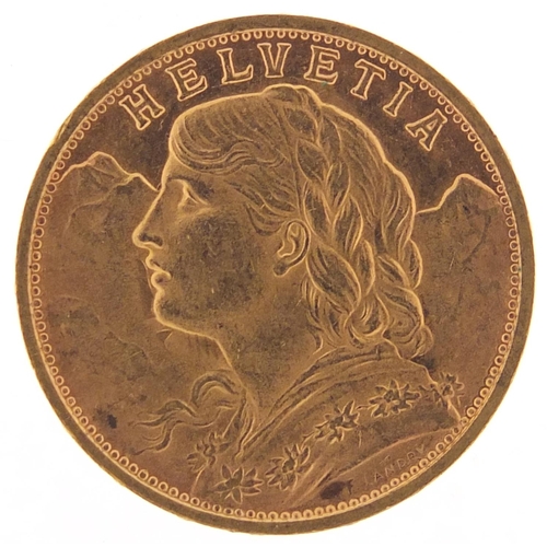 26 - Swiss 1935 gold twenty franc, 6.4g - this lot is sold without buyer’s premium, the hammer price is t... 