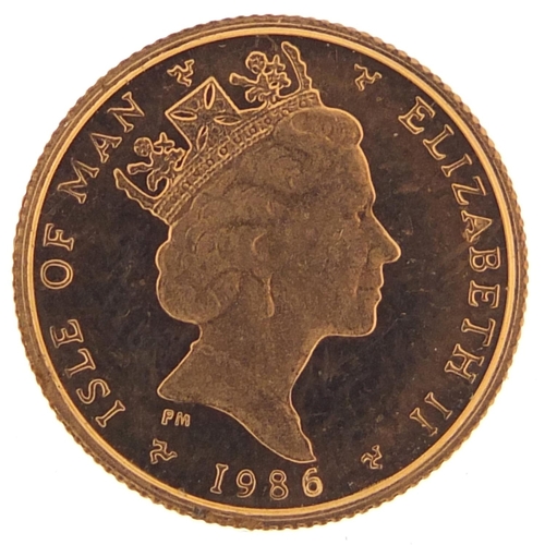 135 - Isle of Man Elizabeth II 1986 24ct gold 1/20 ounce angel, 1.5g - this lot is sold without buyer’s pr... 