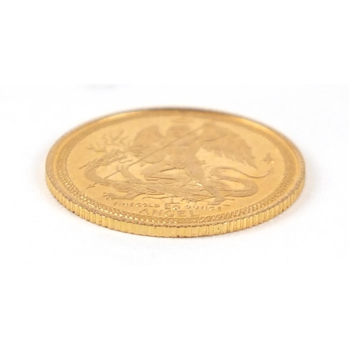 135 - Isle of Man Elizabeth II 1986 24ct gold 1/20 ounce angel, 1.5g - this lot is sold without buyer’s pr... 