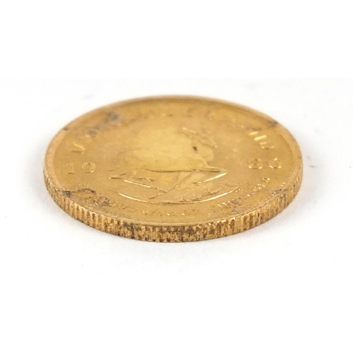 85 - South African 1986 gold 1/10th krugerrand - this lot is sold without buyer’s premium, the hammer pri... 