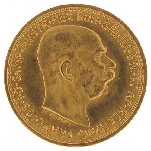 73 - Austrian 1912 gold ten corona, 3.4g - this lot is sold without buyer’s premium, the hammer price is ... 