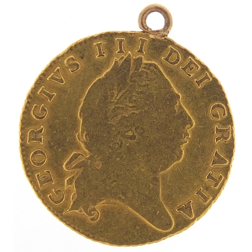 80 - George III 1802 gold half guinea with mount - this lot is sold without buyer’s premium, the hammer p... 