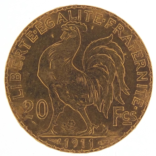 41 - French 1911 gold twenty francs, 6.4g - this lot is sold without buyer’s premium, the hammer price is... 