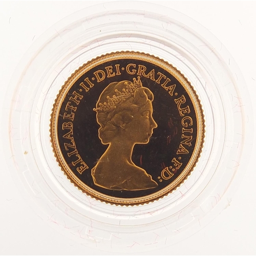 139 - Elizabeth II 1980 gold proof half sovereign with fitted box and certificate - this lot is sold witho... 