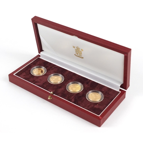 1 - United Kingdom 2003 gold proof Pattern Collection comprising four £1 coins with box, 78.4g - this lo... 