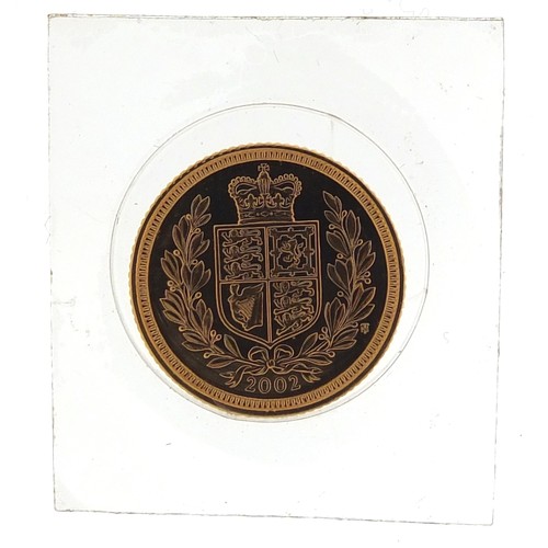 68 - Elizabeth II 2002 shield back gold half sovereign - this lot is sold without buyer’s premium, the ha... 