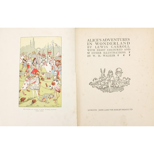 2202 - Two hardback books comprising Alice's Adventures in Wonderland published by John Lane, The Bodley He... 