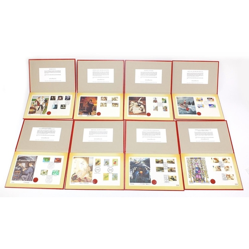 2196 - Eight Fine Art stamp covers with slip case including Christmas 84 and Famous Trains