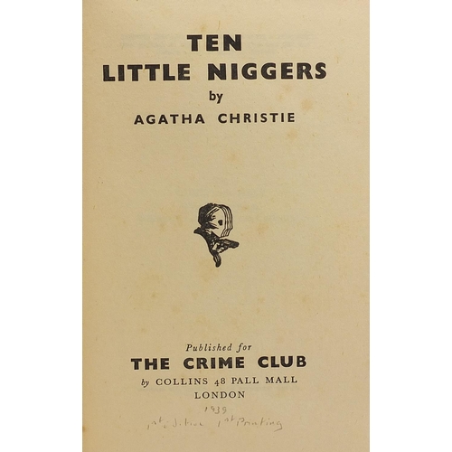 2194 - Two children's hardback books comprising Little Niggers by Agatha Christie, published for The Crime ... 