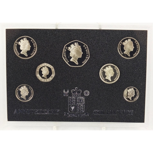 1378 - United Kingdom 1996 silver anniversary coin collection with case and certificate numbered 07115